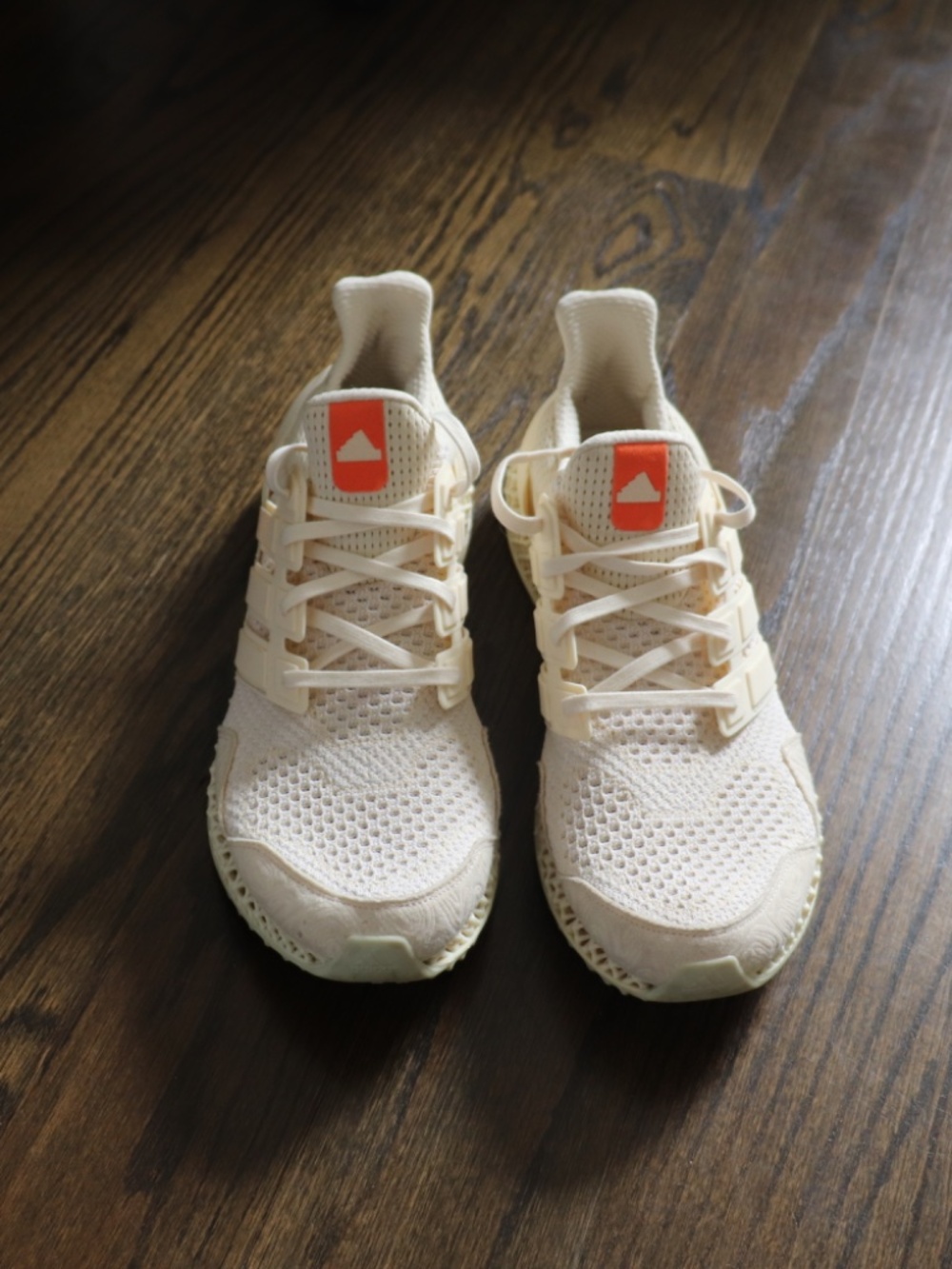 Adidas Men's Ultra 4D Running Shoes Wonder White/Impact Orange Size 11.5